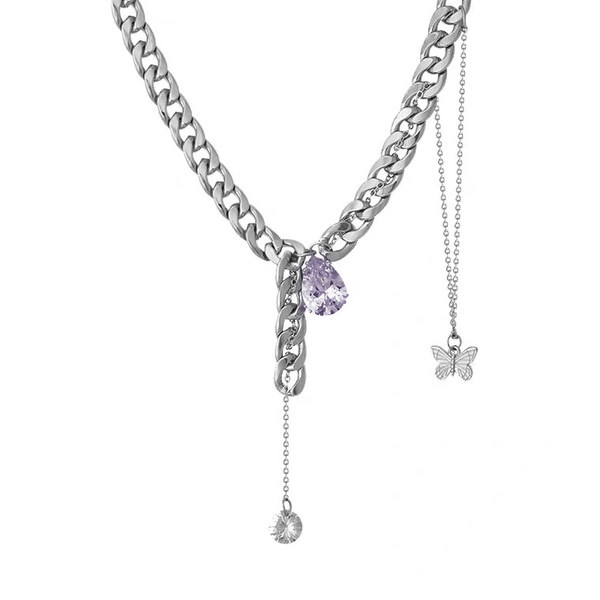 Γυναικείο κολιέ με μενταγιόν και πέτρες