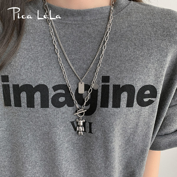 Kaherealine ripatsidega naiste kaelakee