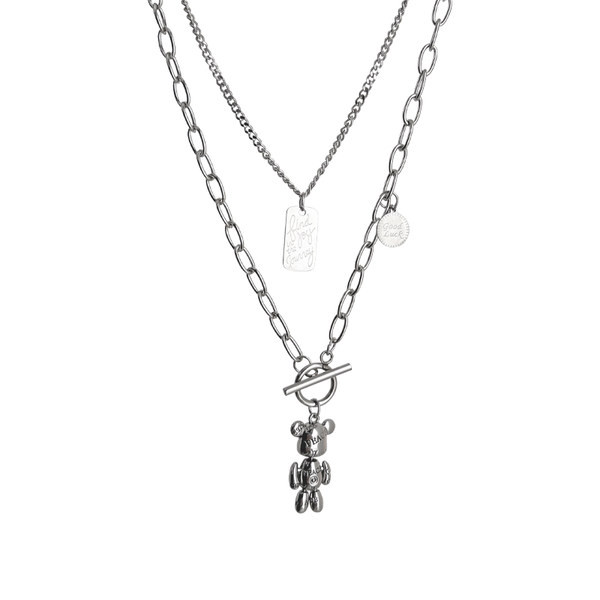 Kaherealine ripatsidega naiste kaelakee