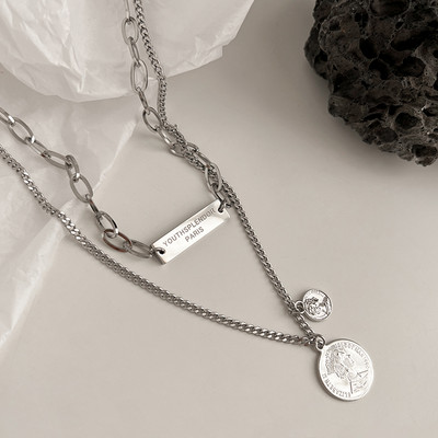 Uus mudel kaherealine ripatsiga naiste kaelakee