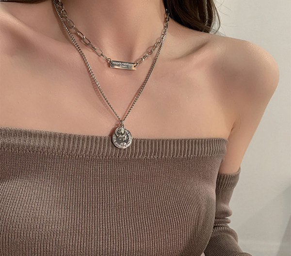 Uus mudel kaherealine ripatsiga naiste kaelakee