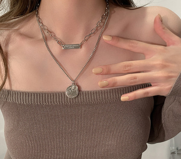 Uus mudel kaherealine ripatsiga naiste kaelakee