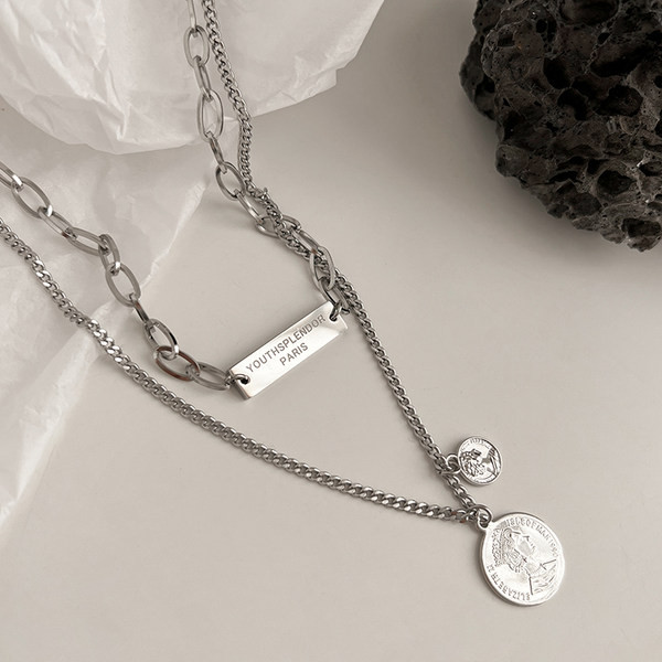 Uus mudel kaherealine ripatsiga naiste kaelakee