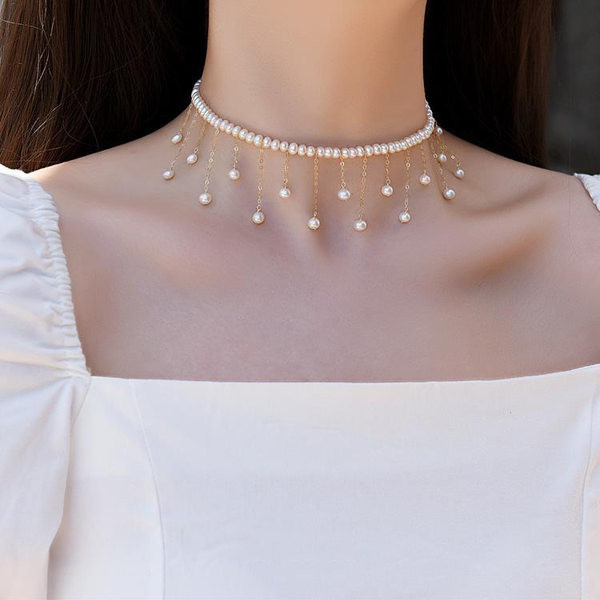 Γυναικείο κομψό κολιέ με πέρλες