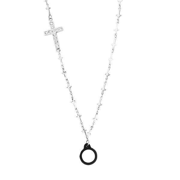 Naiste kaelakee risti ja kividega