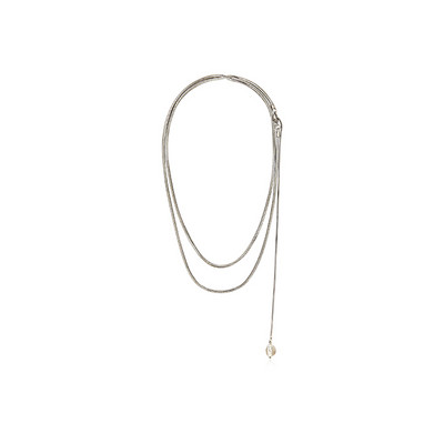 Γυναικείο κολιέ διπλό σε ασημί χρώμα