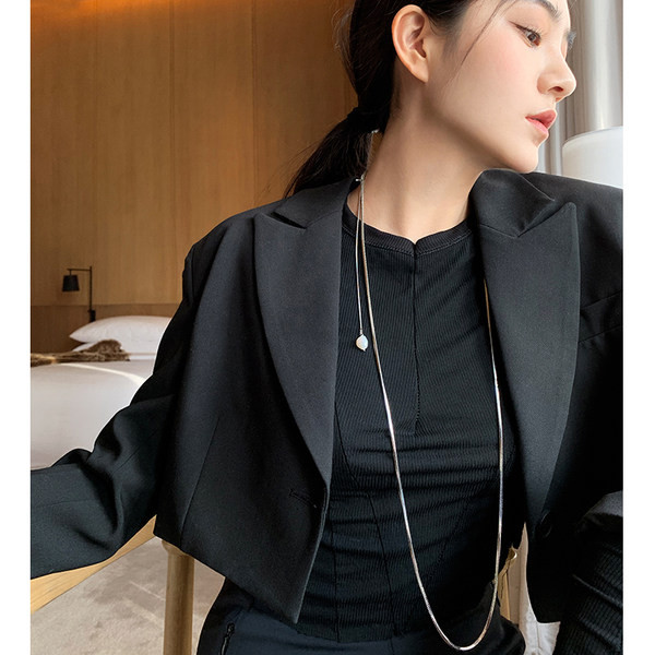 Γυναικείο κολιέ διπλό σε ασημί χρώμα