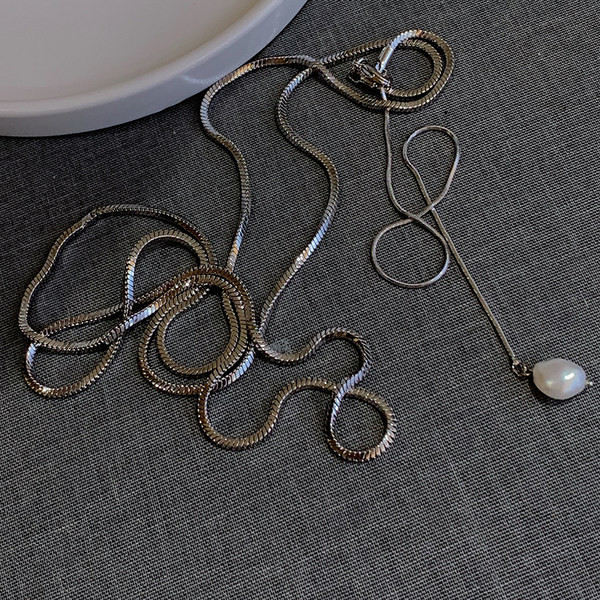 Γυναικείο κολιέ διπλό σε ασημί χρώμα