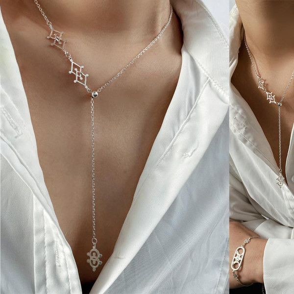 Λεπτό γυναικείο κολιέ με μενταγιόν σε ασημί χρώμα