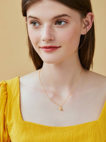 Μοντέρνα λεπτή γυναικεία αλυσίδα με μενταγιόν - χρυσό χρώμα