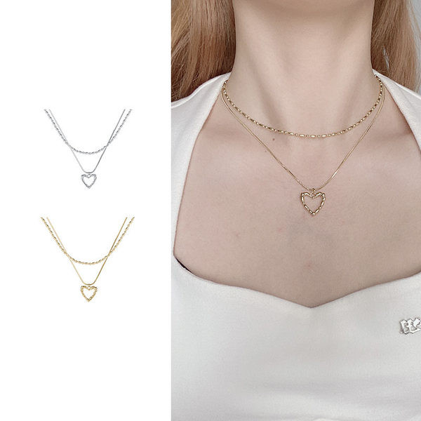 Γυναικείο κομψό κολιέ με μενταγιόν καρδιά