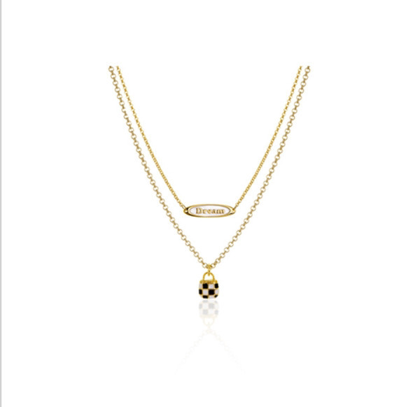 Naiste kahekihiline ripatsi ja kirjaga kaelakee