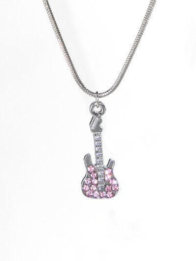 Γυναικείο κολιέ με μενταγιόν κιθάρας με διακοσμητικές πέτρες
