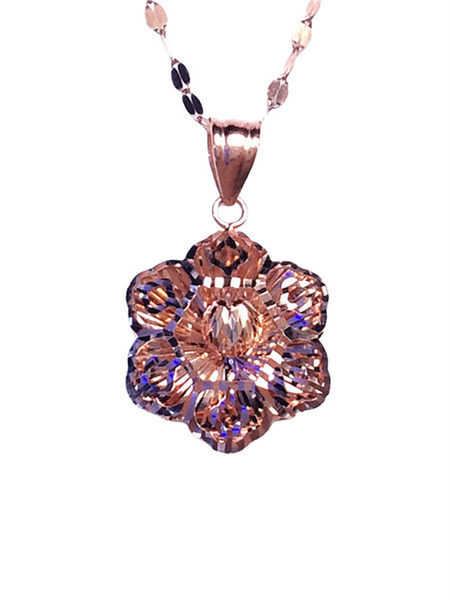 Zlatna ogrlica sa cvijetnim privjeskom