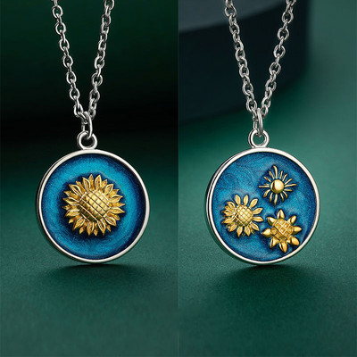 Γυναικείο κολιέ με μενταγιόν ηλίανθου