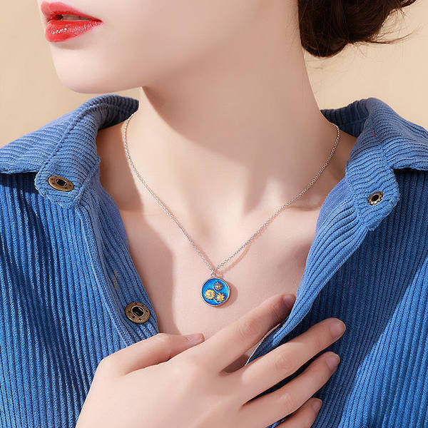 Γυναικείο κολιέ με μενταγιόν ηλίανθου