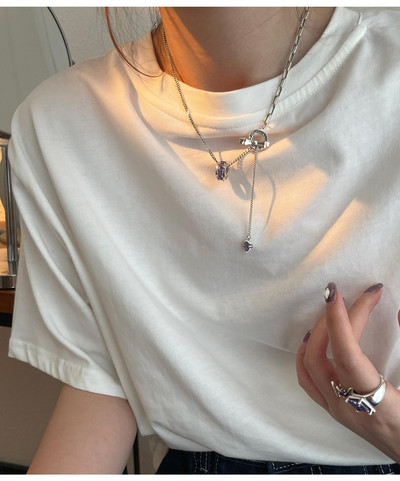 Γυναικείο κολιέ με μενταγιόν και πέτρες