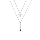 Μοντέρνα γυναικεία αλυσίδα με μενταγιόν - ασημί χρώμα