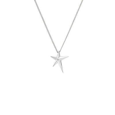 Μοντέρνα γυναικεία αλυσίδα με μενταγιόν - ασημί χρώμα