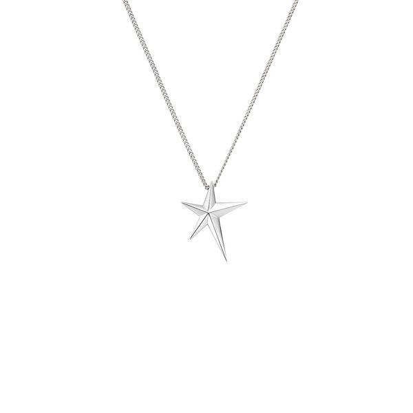 Μοντέρνα γυναικεία αλυσίδα με μενταγιόν - ασημί χρώμα