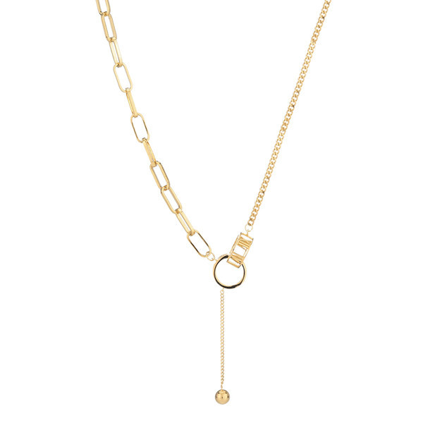 Elegantna ženska ogrlica s dvostrukim prstenastim privjeskom