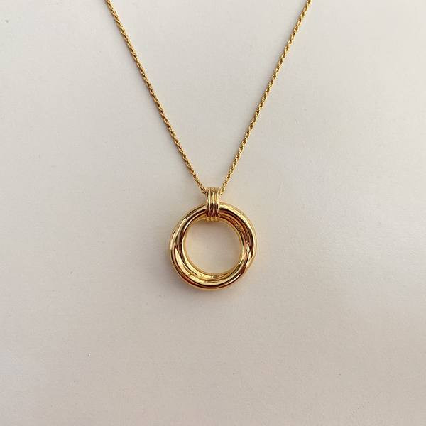 Γυναικείο κολιέ με μενταγιόν - χρυσό χρώμα