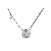 Γυναικείο ασημένιο κολιέ με πέτρες και μενταγιόν