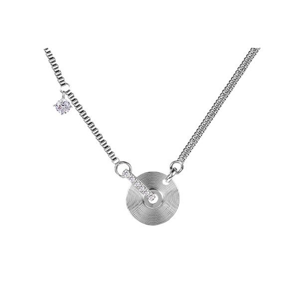 Γυναικείο ασημένιο κολιέ με πέτρες και μενταγιόν