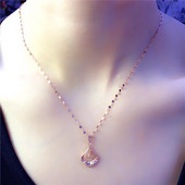 Γυναικείο χρυσό  χρώμα κολιέ με χρωματιστές διακοσμητικές πέτρες