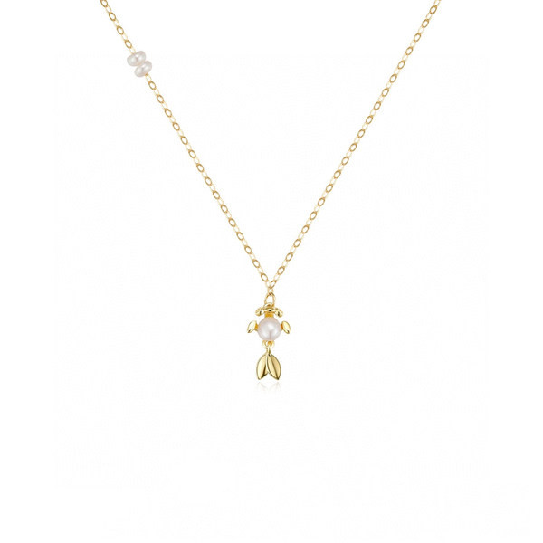 Λεπτό χρυσό χρώμα κολιέ με πέρλες