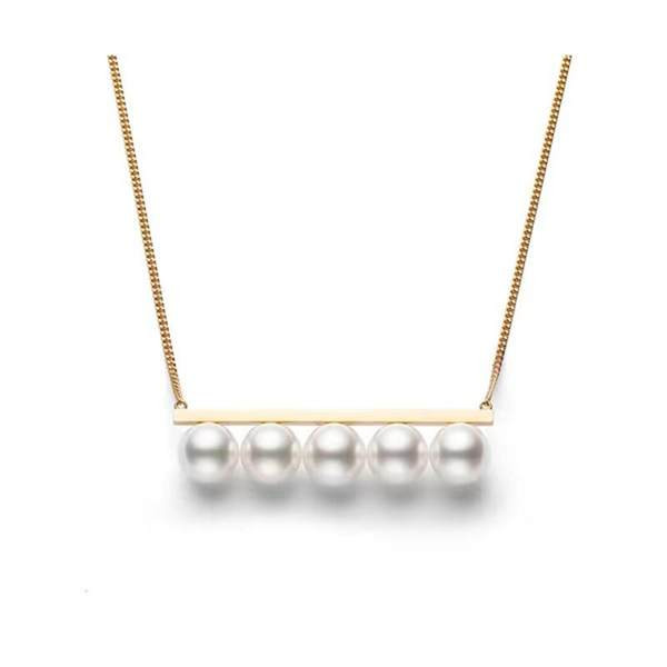 Λεπτό χρυσό χρώμα κολιέ με πέρλες
