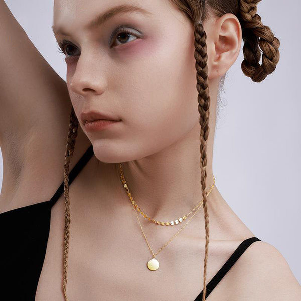 Naiste kahekihiline ripatsiga kaelakee