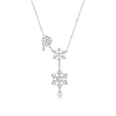 Γυναικεία λεπτή αλυσίδα με μενταγιόν - ασημί χρώμα