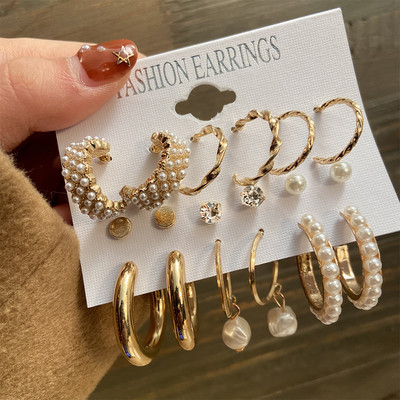 Set of women`s earrings several models