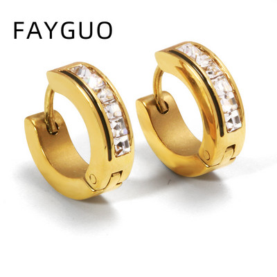 Στρογγυλά σκουλαρίκια με πέτρες