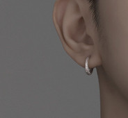 Νέο μοντέλο γυναικεία σκουλαρίκια με στρογγυλό σχήμα - ασημί χρώμα