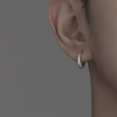 Νέο μοντέλο γυναικεία σκουλαρίκια με στρογγυλό σχήμα - ασημί χρώμα