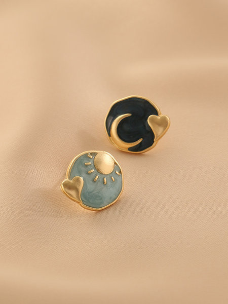 Naiste kõrvarõngad halli ja musta värviga