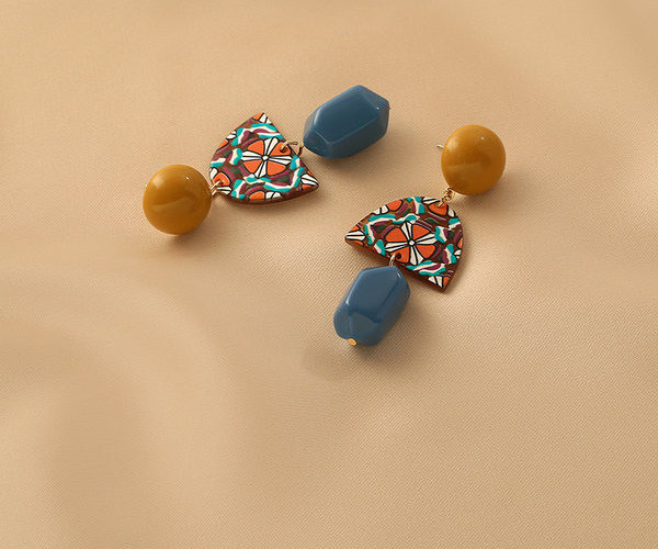 Модерни цветни обеци с висулка за жени