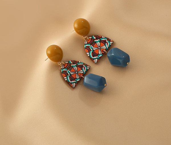 Модерни цветни обеци с висулка за жени