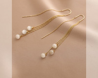 Επίσημα γυναικεία σκουλαρίκια με μαργαριταρένιο μενταγιόν