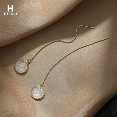 Μοντέρνα γυναικεία κρεμαστά σκουλαρίκια με πέτρες