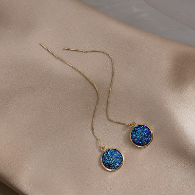 Μοντέρνα γυναικεία κρεμαστά σκουλαρίκια με πέτρες