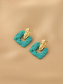 Дамски обеци в син и розов цвят