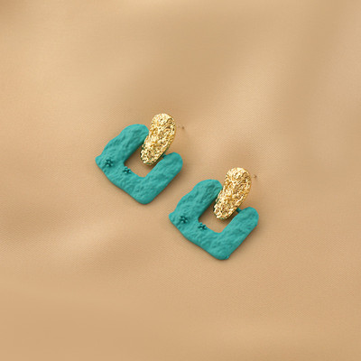 Дамски обеци в син и розов цвят