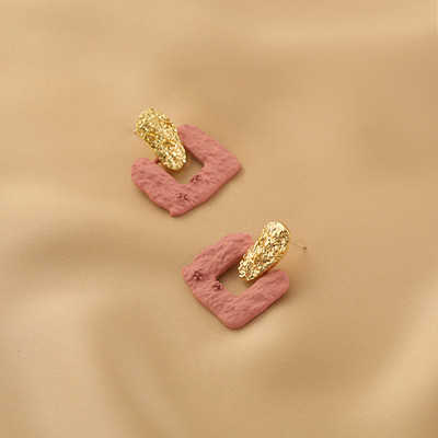 Дамски обеци в син и розов цвят