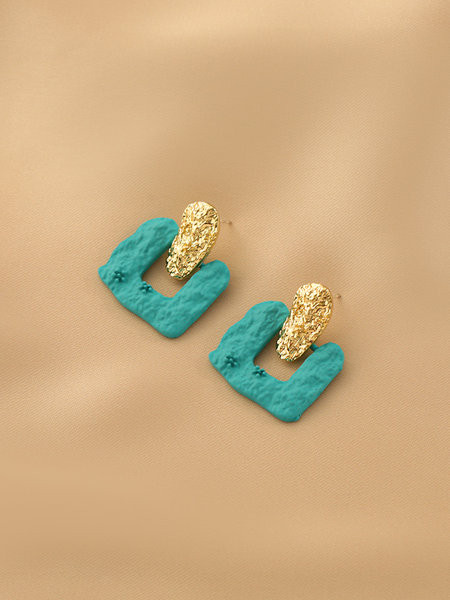 Дамски обеци в син и розов цвят 