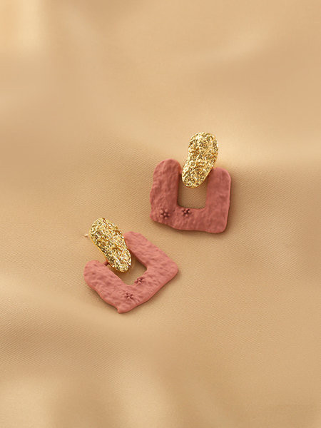 Дамски обеци в син и розов цвят 