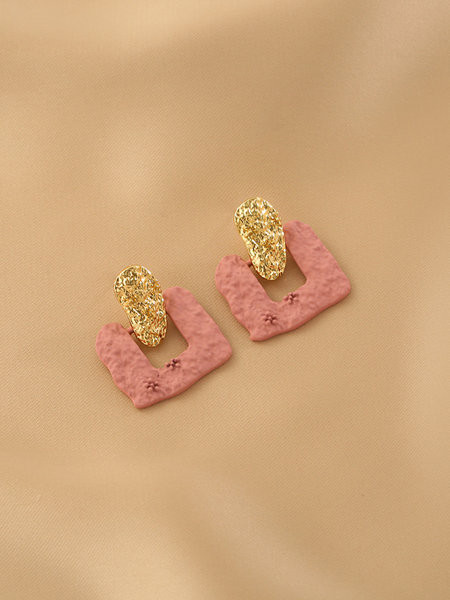 Дамски обеци в син и розов цвят 