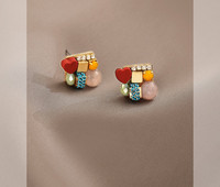 Γυναικεία χρωματιστά σκουλαρίκια με πέτρες